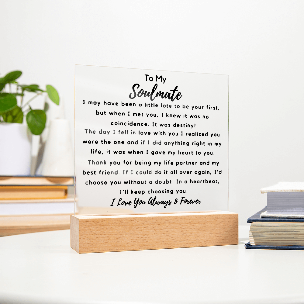 To My Soulmate | Square Acrylic Plaque