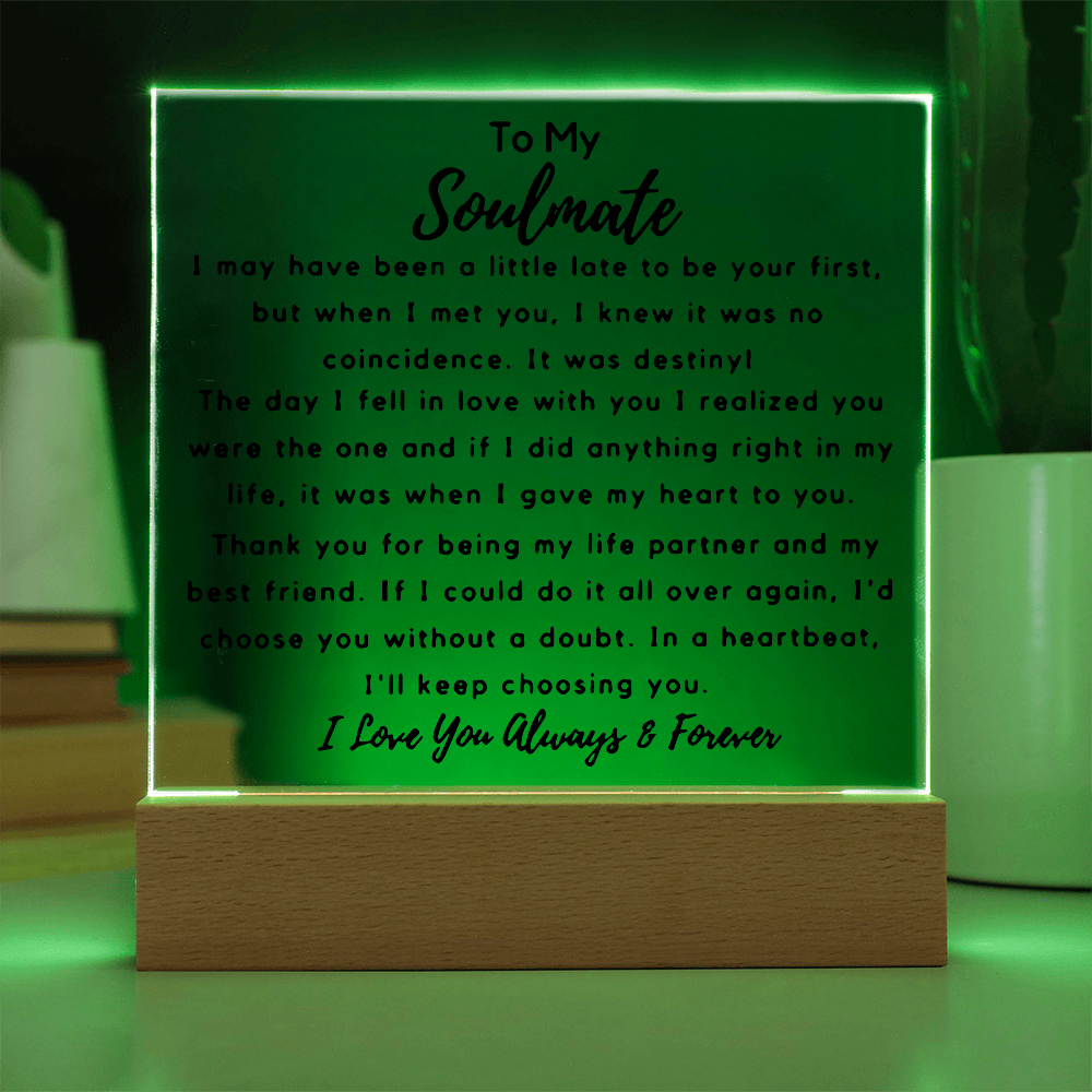 To My Soulmate | Square Acrylic Plaque