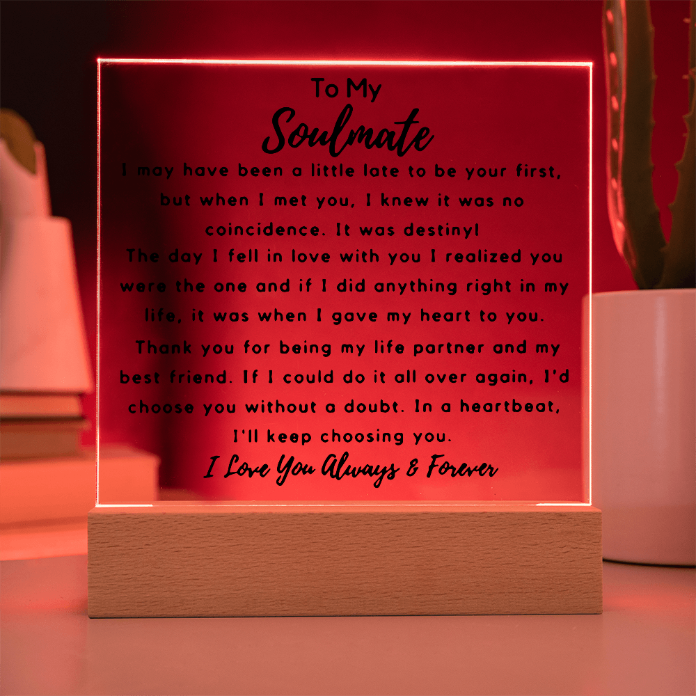 To My Soulmate | Square Acrylic Plaque